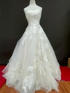 特別セール T-401-132中古ウエディングドレス☆オフホワイト5-7T