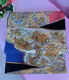 多色花柄金糸刺繍 袋帯