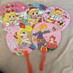 キャンディキャンディ　うちわ2本セット　昭和レトロ　ビンテージ　希少品 キャンディキャンディ うちわ2本セット 昭和レトロ ビンテージ 希少品