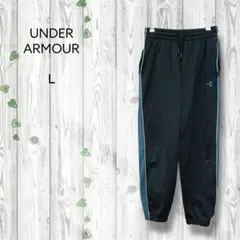 アンダーアーマー　スウェットパンツ　ウエストゴム　ドローコード　サイドライン　黒
