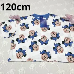 【新品】しまむら　チマジロ　ミニー総柄リボンTシャツ　120サイズのサムネイル