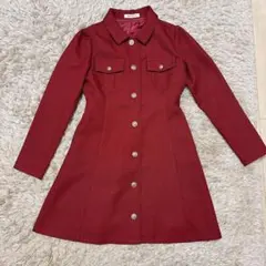 REDYAZEL（レディアゼル）　エンブレムボタンツイードシャツミニワンピース