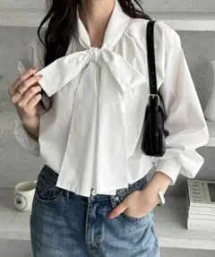 ボウタイリボンブラウス　geera