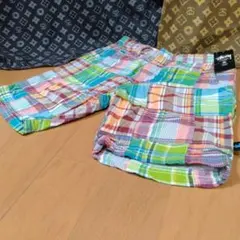 【希少】stussy:ステューシーキッズ マドラスショートパンツ120cm