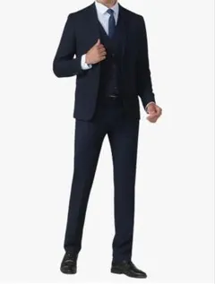 花*火様 ネイビー ビジネススーツ 5XL(日本サイズ3XL) 上下セット