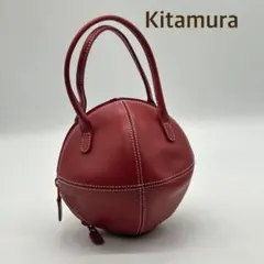Kitamura キタムラ ボール型 ハンドバッグ レザー 赤 ミニバッグのサムネイル