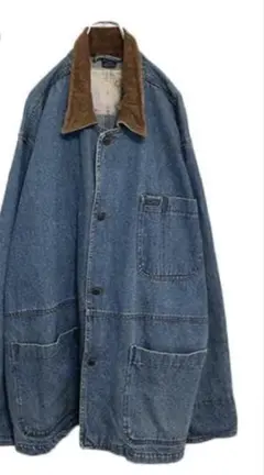 【RUGGED RUN】コーデュロイ襟 デニムカバーオール