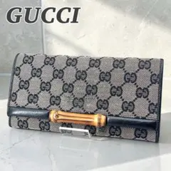 GUCCI グッチ レディース 長財布 GGキャンバス バンブー レザーのサムネイル