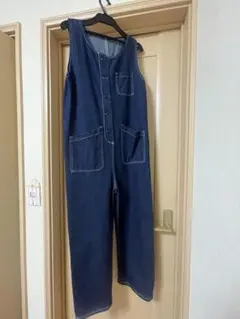 ダークブルー サロペット 綿100%