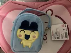 たまごっち　まめっち ポシェット　水色 ボアミニポーチ