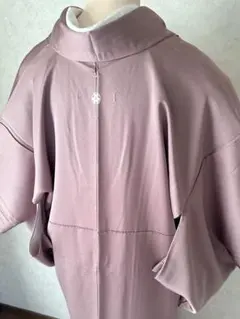 a08【特価】未使用 織柄 一ツ紋 正絹 色無地 裄 66