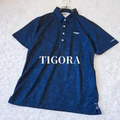 【ティゴラ】未使用 M 半袖 シャツ ポロシャツ ゴルフ ゴルフウェア 総柄