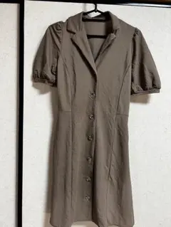 GU ブラウン シャツワンピース 半袖