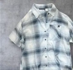 美品✨　L.L.Bean 半袖シャツ 青系チェック　アウトドア