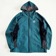 UMBRO アンブロ 美品 総柄 ジップアップパーカー Mサイズ 軽量 チェック