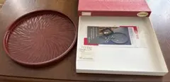 高岡漆器　のみ目模様　丸盆 茶道具 直径約２４cmのサムネイル