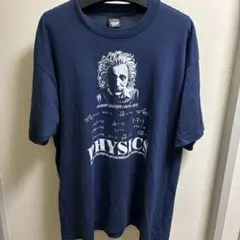 90s ヴィンテージTシャツ アインシュタイン　ネイビー　シングルステッチ