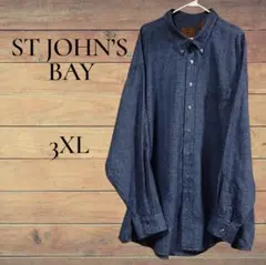セントジョンズベイ　ST JOHN'S BAY 長袖シャツ 3XL ネイビーのサムネイル