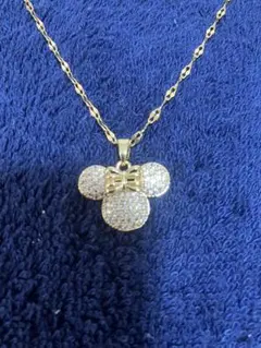 Disneyミッキーマウスキラキラゴールドネックレス