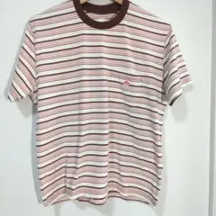 美品DANTON ダントン ボーダー ポケットTシャツ ブラウンのサムネイル