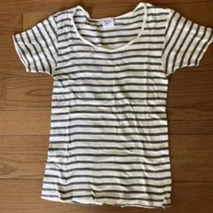MILLER ミラー 半袖Tシャツ グレー×ホワイト ボーダーカットソーのサムネイル
