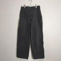 美品♡DANTON ワイドストレート コットン ブラックデニムパンツ ワッペンのサムネイル
