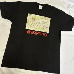 希少【L】EXPO70/大阪万博 会場マップ50周年記念Tシャツ　ブラック