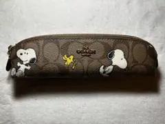 Coach スヌーピー ペンケース ブラウン