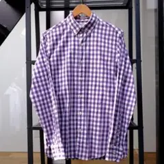 J.CREW ジェイクルー ギンガムチェック BDシャツ パープル ホワイト M