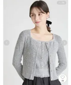 【タグなし/未着用】セルフォード セット スクエアネックアンサンブルニット