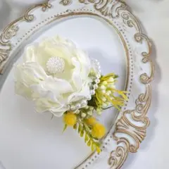 ミモザコサージュ　コサージュ　入学式　入園式　卒業式　卒園式　子供　大人　春