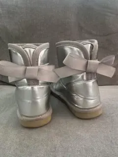17cm♡petit mail♡シルバー リボン付き キッズブーツ