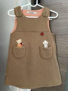 【美品】ファミリア familiarキルティング ジャンバースカート 90