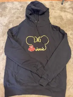 ミニーマウス フード付き　パーカー ディズニー黒　レディース L 美品