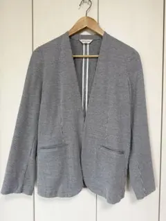 Demi-Luxe BEAMS ノーカラージャケット ストライプ　38のサムネイル