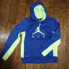 NIKE ジョーダン キッズフード付きトレーナー 紺青/黄緑