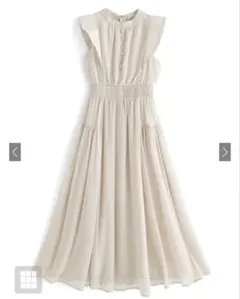 【GRL】楊柳シフォンフリルフレアワンピース k9123c