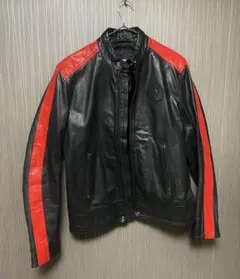 DIESEL バッファローレザー ジャケット ブラック/レッド