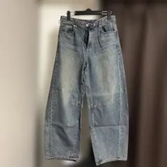 GU ワイドデニムパンツ ライトブルー　サイズLのサムネイル