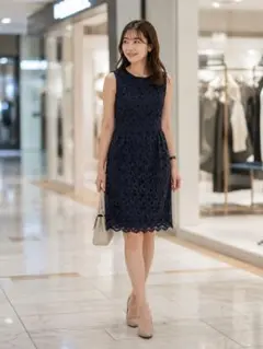 未使用タグ付 K.T KYOKO TAKASE 総レース ワンピース 9号