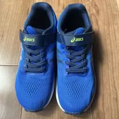 asics 青 スニーカー　21.5センチ　美品‼️