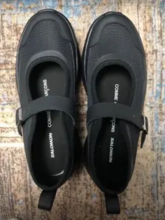 新品未使用　コムデギャルソンxサロモン スリッポン スニーカー　salomon コムデギャルソン限定サロモン 厚底レザースニーカー-黒-2025AW