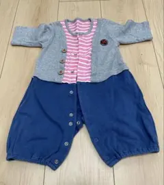 ボーダーロンパース50-60cm