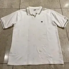 sh1346 Champion ホワイト ポロシャツ チャンピオン　Lサイズ