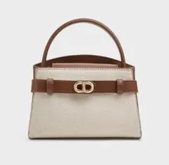 CHARLES & KEITH キャンバスツートーントップハンドルバッグ