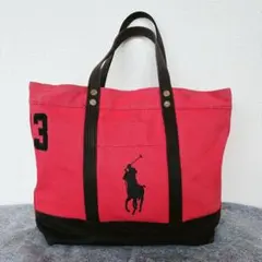 レア✨️ポロbyラルフローレン ビックポニー 数字 キャンバストート 大容量