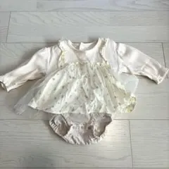 花柄チュール付きロンパース 70