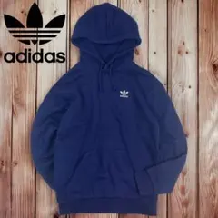 10M300◯adidas トレフォイル 刺繍ロゴ 裏起毛 フーディー パーカー