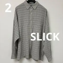SLICK☆メンズ☆シアーチェックドルマンスリーブレギュラーシャツのサムネイル