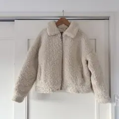美品 ZARA ボアコート ショート アイボリー S クリーニング済み
